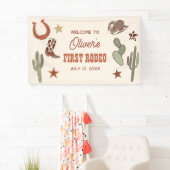 Banderoles Wild West First Rodeo Birthday Welcome Banner (En situation)