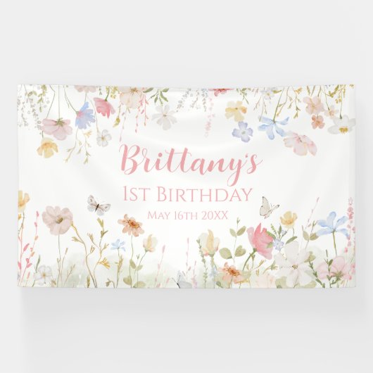 Banderoles WILDFLOWERS spring banner backdrop  (Horizontal)