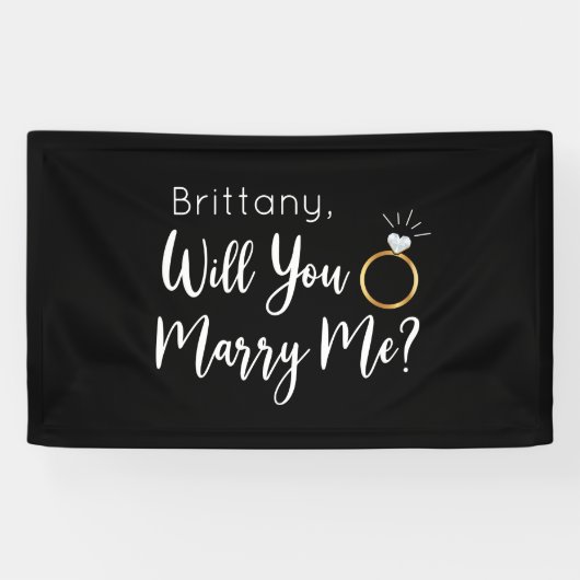 Banderoles Will you Marry Me Proposal Sign banner backdrop (Horizontal)