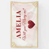 Banderoles Will you marry me Red Heart Romantic Proposal (Vertical)