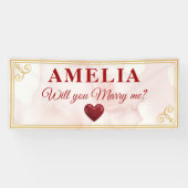 Banderoles Will you marry me Red Heart Romantic Proposal (Horizontal)