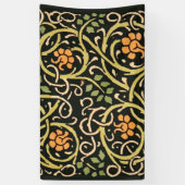 Banderoles William Morris Black Floral Art (Vertical)