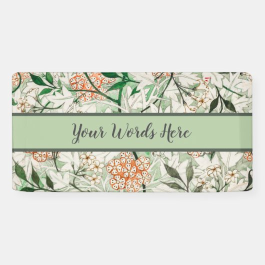 Banderoles William Morris Jardin de Jasmin Fleur Classique (Horizontal)