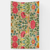 Banderoles William Morris Rose Floral Chintz rose (Vertical)