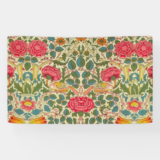 Banderoles William Morris Rose Floral Chintz rose (Horizontal)