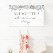 Banderoles Winter Blue Floral Bachelorette Party Bienvenue (En situation)