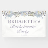 Banderoles Winter Blue Floral Bachelorette Party Bienvenue (Horizontal)