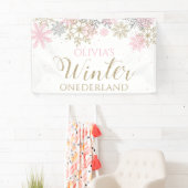 Banderoles Winter Onederland First Birday Banner (En situation)