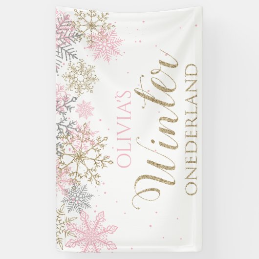 Banderoles Winter Onederland First Birday Banner (Vertical)
