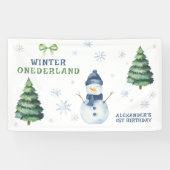 Banderoles Winter Onederland Snowman 1er anniversaire (Horizontal)