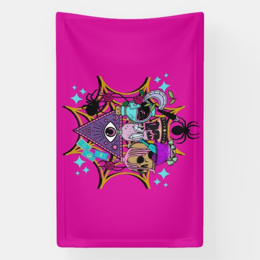 Banderoles Witchy Vibes and Spiders (Verticale)