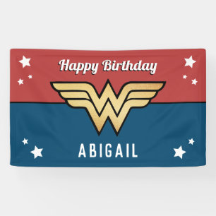 Banderoles Wonder Woman Golden Logo   Joyeux anniversaire