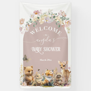 Banderoles Woodland animal fleur sauvage Girl Baby shower wel