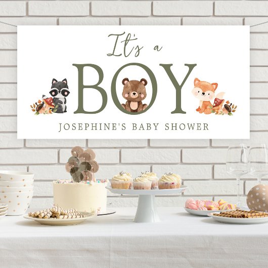Banderoles Woodland Animals Baby Shower