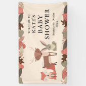 Banderoles Woodland Animals Baby Shower Welcome (Vertical)