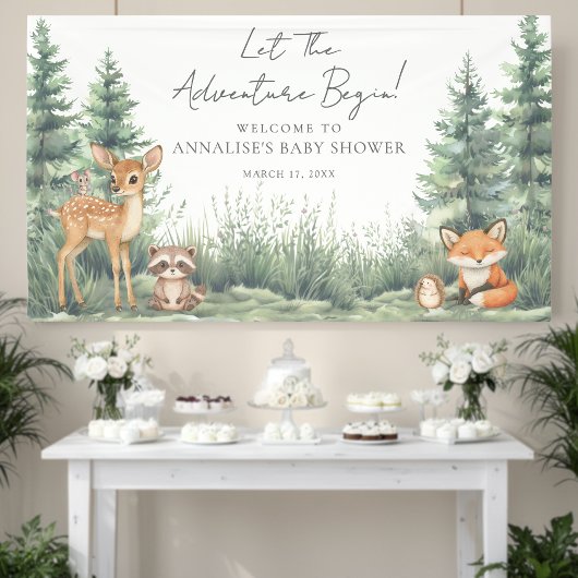 Banderoles Woodland Forest Animals Adventure Baby Shower