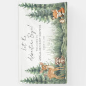Banderoles Woodland Forest Animals Adventure Baby Shower (Vertical)