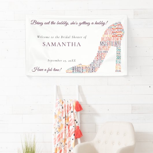 Banderoles Wordart Nom de la chaussure Amusant Fête des marié (En situation)