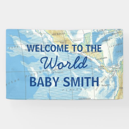 Banderoles World Await Baby shower Backdrop (Horizontal)