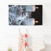 Banderoles Wreath de l'Avent blanc (En situation)