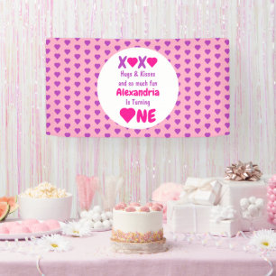 Banderoles XOXO Embrasse et embrasse 1er anniversaire