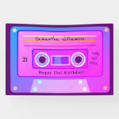 Banderoles Y2k Rose Bleu Violet Cassette 21ème anniversaire (Horizontal)