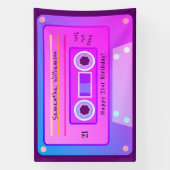 Banderoles Y2k Rose Bleu Violet Cassette 21ème anniversaire (Verticale)