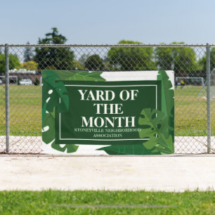 Banderoles Yard of the Month Club Green Leaf Custom HOA Award
