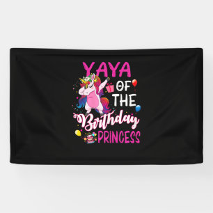 Banderoles Yaya Of The Birthday Princess Unicorn Girl T-Shirt