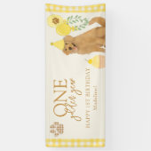 Banderoles Yello Un an d'or Retriever Puppy 1er anniversaire (Vertical)