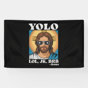 Banderoles YOLO LOL JK BRB Jésus drôle de Pâques