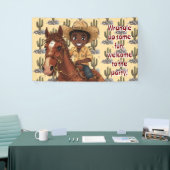 Banderoles Young Boy Joyfully Rides Horse (Salon professionnel)