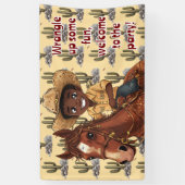 Banderoles Young Boy Joyfully Rides Horse (Vertical)