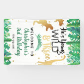 Banderoles Young Wild & Three Dinosaur Boys 3e anniversaire (Horizontal)