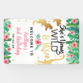 Banderoles Young Wild & Three Dinosaur Girls 3e anniversaire (Horizontal)