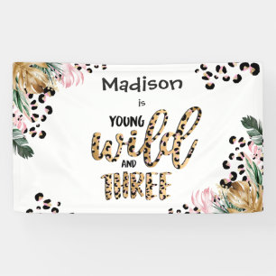 Banderoles Young Wild & Three Empreinte de léopard Jungle An