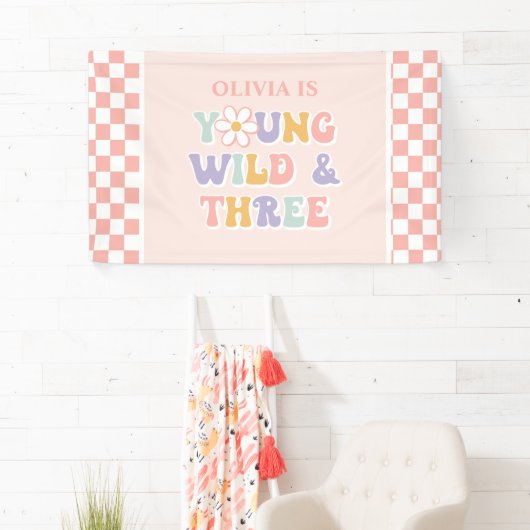 Banderoles Young Wild Three Super Rose Daisy Checker (En situation)