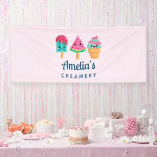 Banderoles Yummy Ice Cream Trio Summer Vibe Business