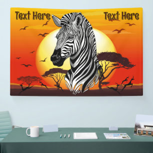 Banderoles Zebra African Savanna Wild Animal