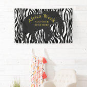 Banderoles Zebra Pattern avec éléphant + vos idées (En situation)