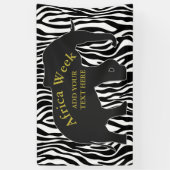Banderoles Zebra Pattern avec éléphant + vos idées (Vertical)