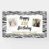 Banderoles Zebra Poster de animal Anniversaire N'importe quel (Horizontal)