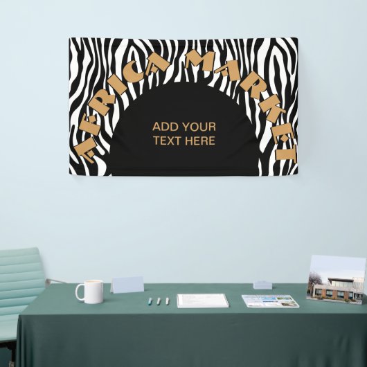 Banderoles Zebra rayures motif noir & blanc + vos idées (Salon professionnel)