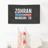 Banderoles Zohran Mamdani NYC Mayor Candidate USA Flag (En situation)