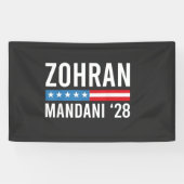 Banderoles Zohran Mamdani NYC Mayor Candidate USA Flag (Horizontal)
