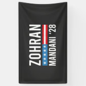 Banderoles Zohran Mamdani NYC Mayor Candidate USA Flag (Vertical)