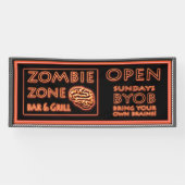 Banderoles Zombie Zone drôle Apportez vos propres cerveaux (Horizontal)