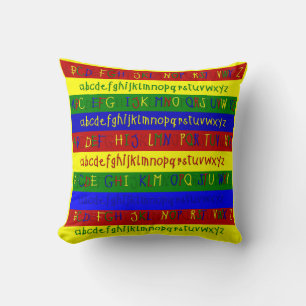 Bandes Alphabet Primaire - Oreiller Lève Carré