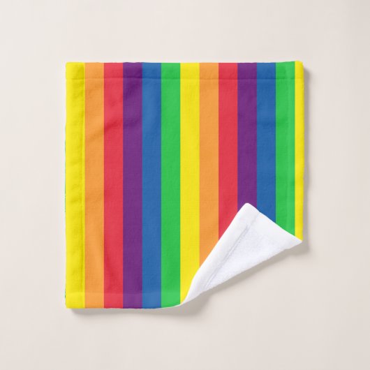 Bandes arc-en-ciel verticales simples et brillante (Gant de toilette)