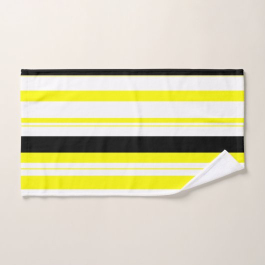 Bandes blanches et grises noires (Serviette à main)